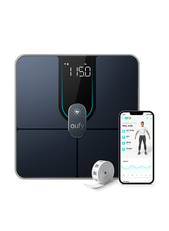 Eufy P2 Pro Digital Smart Scale with Wi-Fi & Bluetooth, Black
