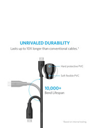 Anker 6-Feet PowerLine Micro USB Cable, USB Type-A Male to Micro USB for Smartphones/Tablets, A8133H12, Black