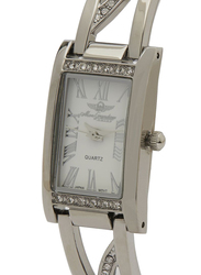 Mon Grandeur Analog Watch for Women with Metal Band, Water Resistant, HG3813LSS, Silver-White