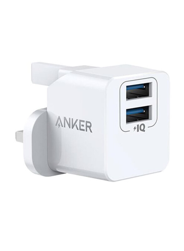 

Anker PowerPort Mini Dual Port Wall Charger, 12W, White