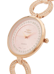 Mon Grandeur Analog Watch for Women with Metal Band, Water Resistant, HG3810LRG, Rose Gold