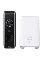 Eufy 2K Video Dual Doorbell with Battery-Powered, White/Black