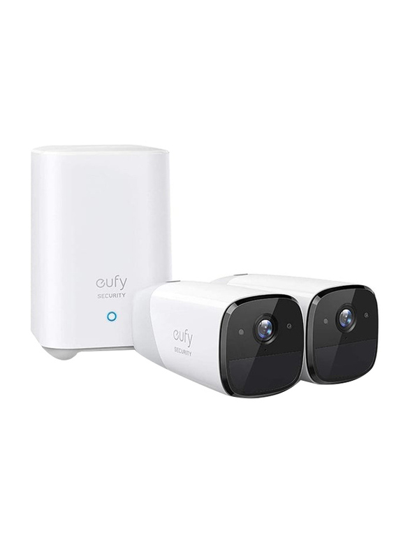 Eufy EufyCam 2 Wireless Home Security Camera with 365 Days Battery, 2 Piece, White
