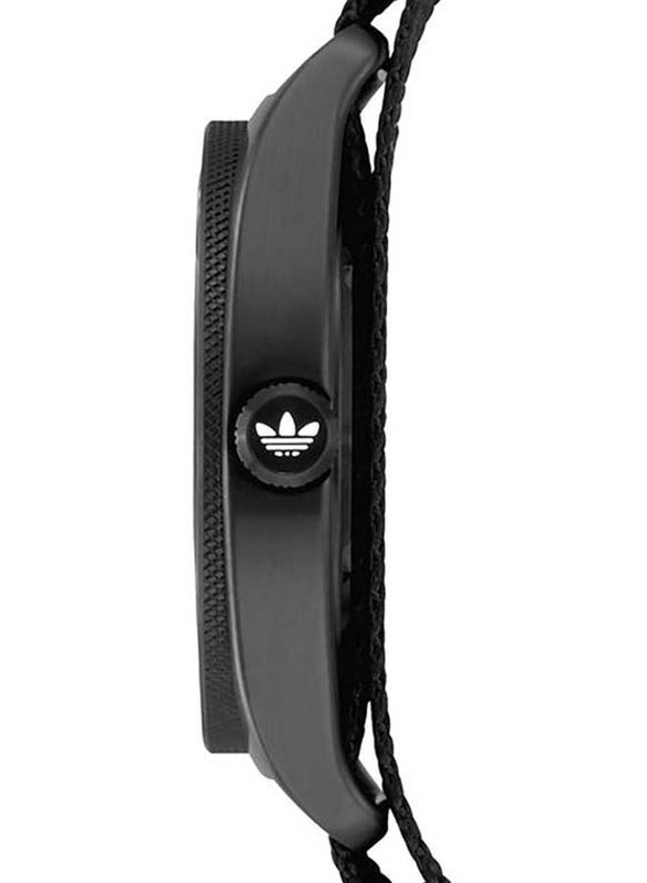 Adidas Analog Watch for Men with Fabric Band, Water Resistant, Z09-2341-00, Black-Grey
