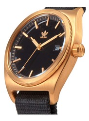 Adidas Analog Watch for Men with Fabric Band, Water Resistant, Z09-513-00, Black-Black/Gold