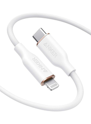 Anker 3-Feet PowerLine III Flow Lightning Cable, USB Type-C to Lightning Connector for Apple iPhone, AN.A8662H21.WT, White