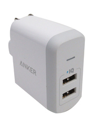 Anker PowerPort II 2-Port USB Wall Charger with Micro USB Cable, White