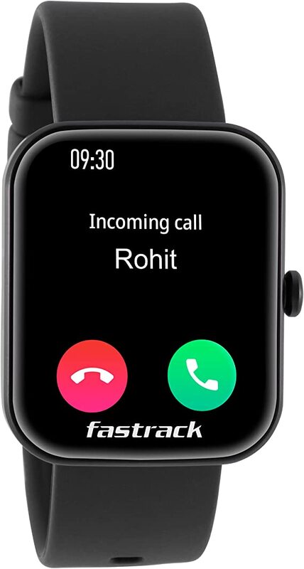 Fastrack Reflex Hello Black Smart Watch 1.69" HD Display BT calling