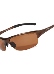 Oxygen Half Rim Sport Sunglasses for Men, Brown Lens, OX8995-C4, 65/17/125