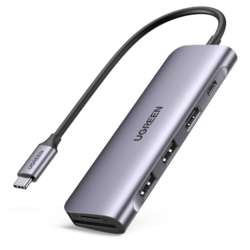 UGREEN USB-C Hub-2xUSB3.0+HDMI+TF/SD with 5Gbps 4K PD Power Supply GRY