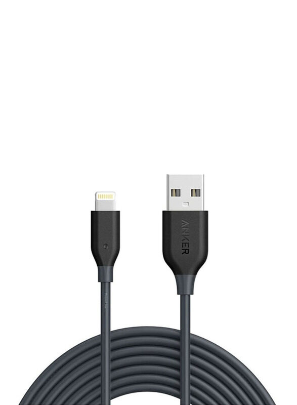 

Anker 1.8-Meter PowerLine Lightning Cable, USB Type-A Male to Lghtning Charging Cable for Apple iPhone, A8122HA2, Grey