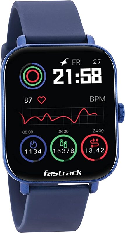 Fastrack Reflex Vox 2.0 Blue Smart Watch 1.8" TFT-LCD Display BT calling Music Storage TWS Pairing