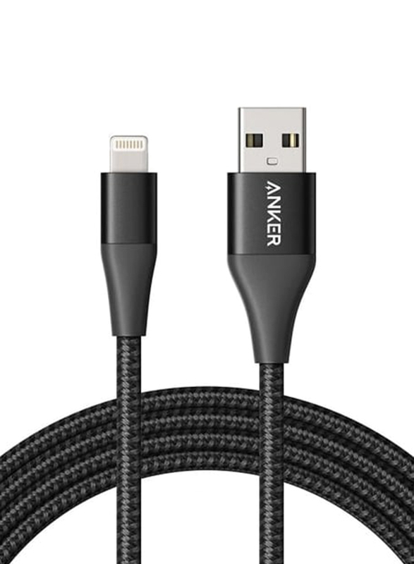 Anker 6-Feet PowerLine+ II Lightning Cable, USB Type-A Male to Lightning Connector for Apple iPhone, AN.A8453H13.BK, Black