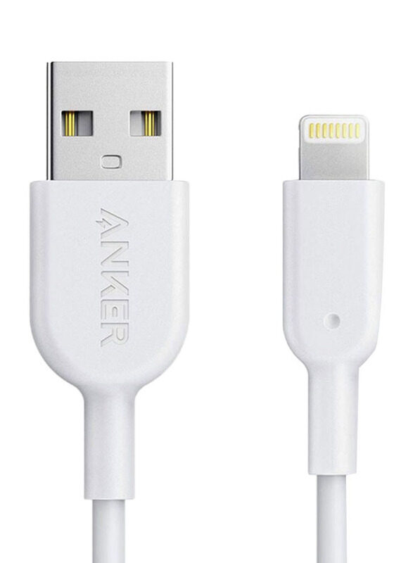 

Anker 3-Feet PowerLine II Lightning Cable, High Speed USB Type-A Male to Lightning for Apple iPhone, AN.A8432H22.WT, White