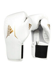 Adidas 8-oz Speed 75 Boxing Gloves, White/Gold