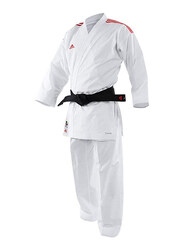 Adidas 185cm Stripes Karate Uniform without Belt, K0, White/Red