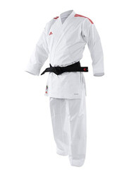 Adidas 140cm Stripes Karate Uniform without Belt, K0, White/Red