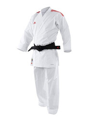 Adidas 195cm Stripes Karate Uniform without Belt, K0, White/Red