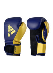 Adidas 10-oz Hybrid 150 Boxing Gloves for Women, Navy Blue/Gold