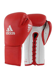 Adidas 10-oz Glory Professional Boxing Gloves with Lace, Red/White