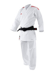 Adidas 190cm Stripes Karate Uniform without Belt, K0, White/Red