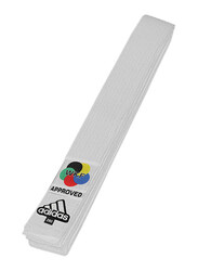 Adidas 240cm WKF Elite Karate Belt, ADIB242K, White