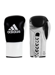 Adidas 10-oz Glory Professional Boxing Gloves with Lace, Black/White