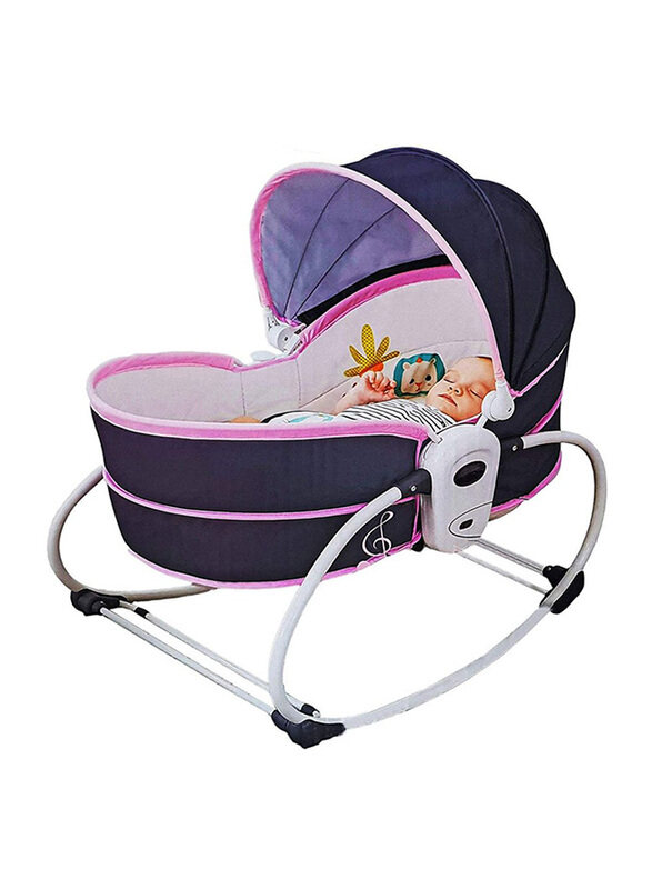 

Mastela 5 In 1 Rocker Bassinet Set, Blue/Pink/White