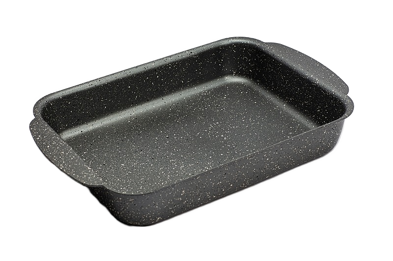Alkar Granite Rectangular Oven Trays Set - Roasting Dish - Baking Tray with Non-Stick Coating - Oven Dish - Roasting Tray for Lasagne, Chicken, and Vegetables