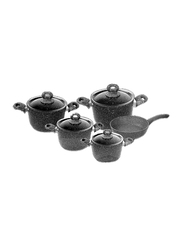 Alkar 9-Piece Smart Non-Stick Forged Cast Granite Cookware Set, Black