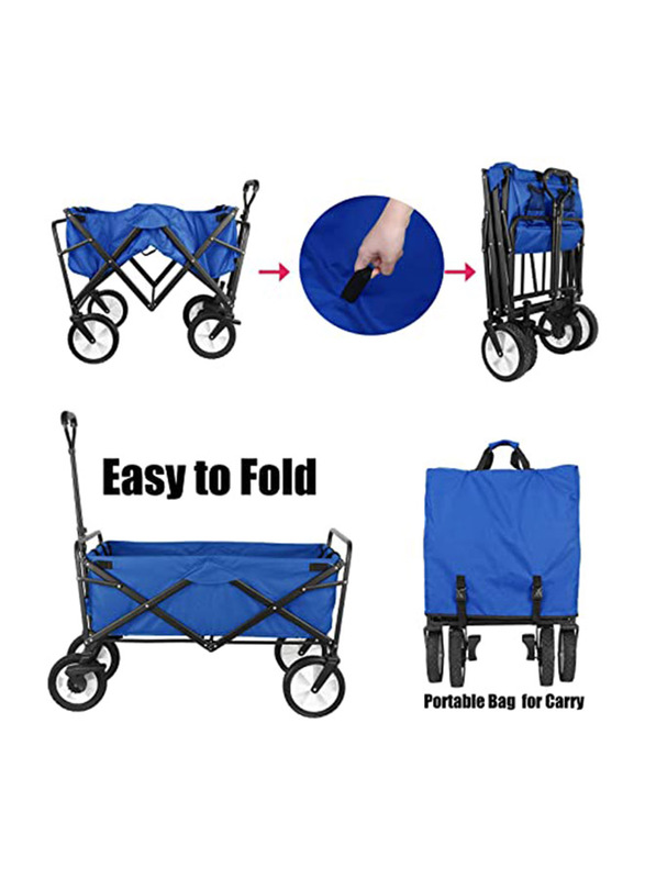 Foldable Heavy Duty Foldable Outdoor Cart, Blue