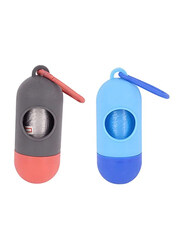 Daiso Pet Supply Dog Waste Poop Bags with Leash Clip & Bag Dispenser, Multicolour