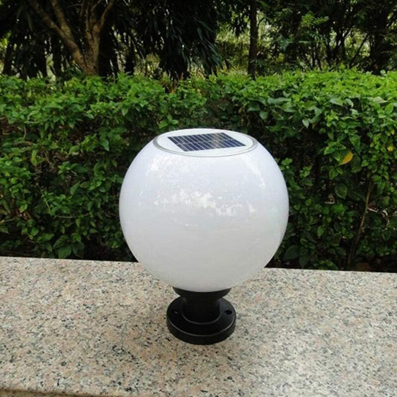 

Generic Round Wall Pillar Outdoor Solar Lamp Lights, White