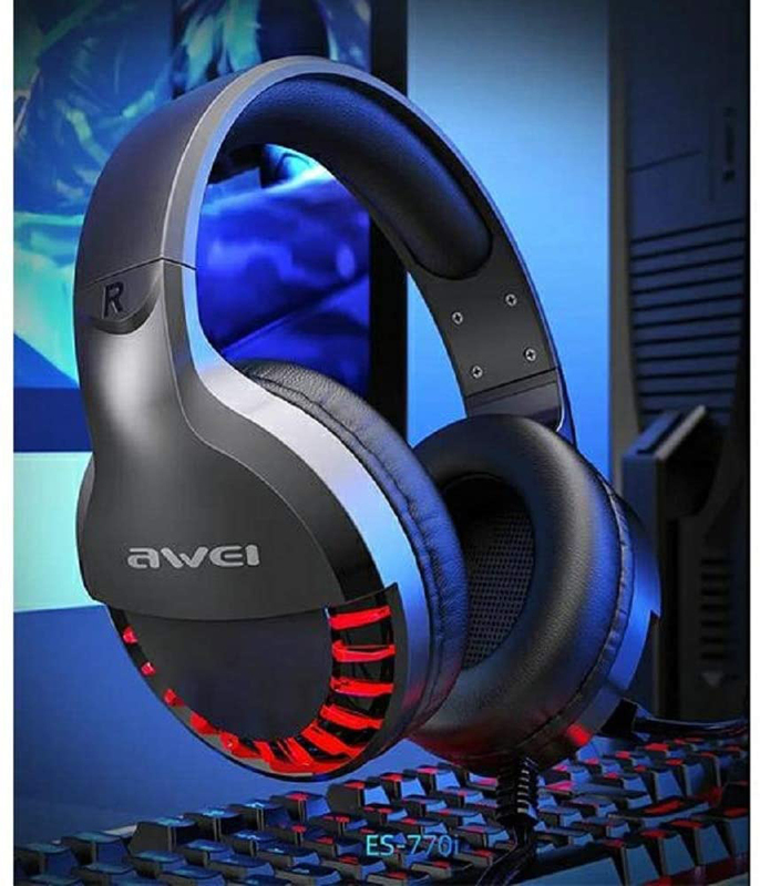 Awei E-Sports Wired Over-Ear Gaming Headset, Black