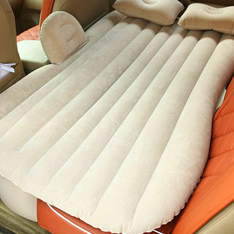Aoshe Travel Inflatable Car Bed Cushion Airbed, Beige