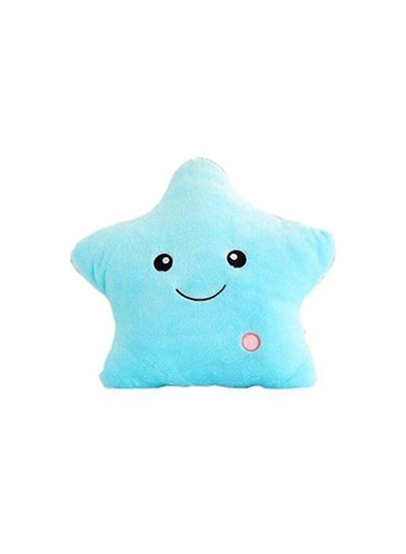 LED Night Twinkle Star Shape Plush Pillow, Blue