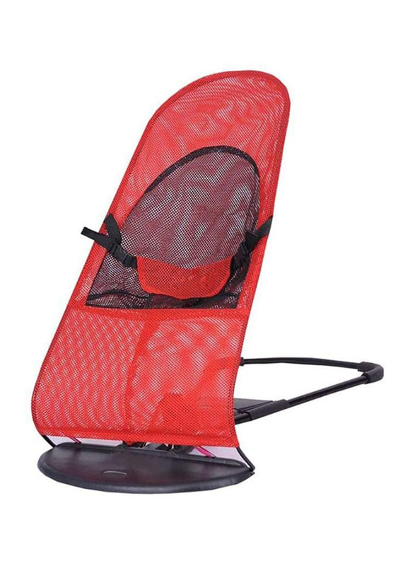 Newborn Infant Bouncing Rocking Baby Chair, Red/Black