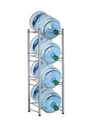 4-Tier Water Bottle Storage Shelves Organizer Rack, Silver