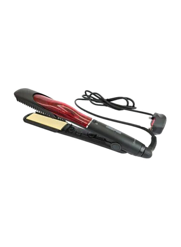 

Geepas Pro230 Steam Straightener, 46W, Black/Red