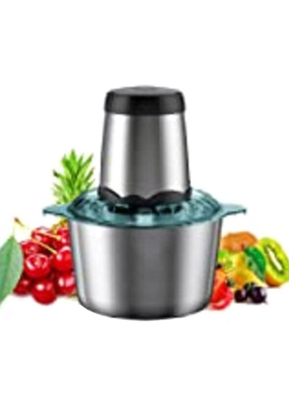 2L Stainless Steel Multifunctional Food Chopper, 300W, Silver/Black