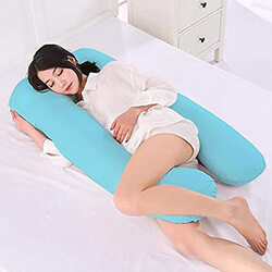 U-Shaped Maternity Cotton Pillow, Blue