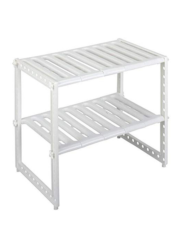 

Generic Expandable Under Sink Kitchen Adjustable Storage Organizer Multipurpose Rack, White