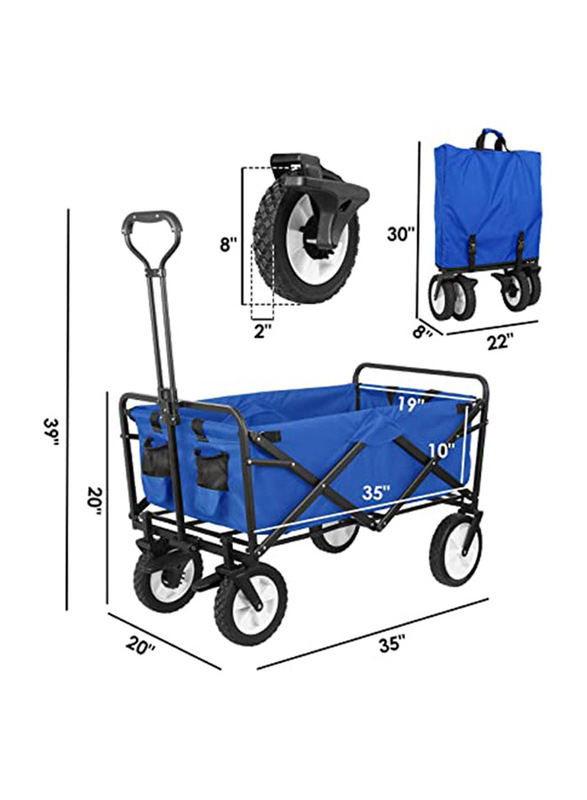 Foldable Heavy Duty Foldable Outdoor Cart, Blue