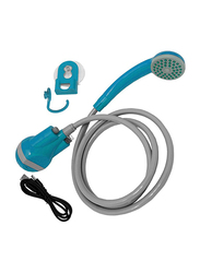 Ivation Portable Battery Powered Outdoor Shower, Grey/Blue
