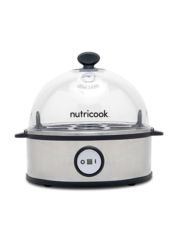 

Nutri Cook Rapid 7-Eggs Electric Stainless Steel Egg Cooker, 360W, NC-EC360, Silver/Clear