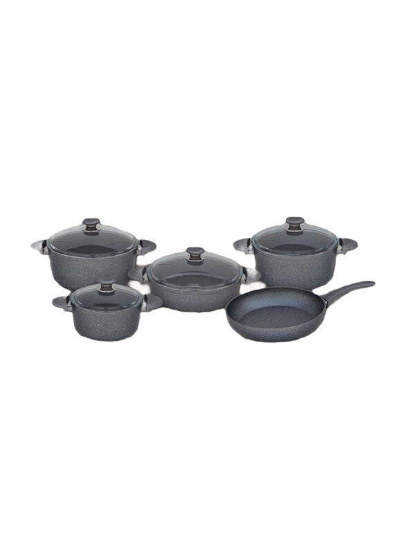 

Alkar 9-Piece Smart Non-Stick Forged Cast Granite Cookware Set, Black
