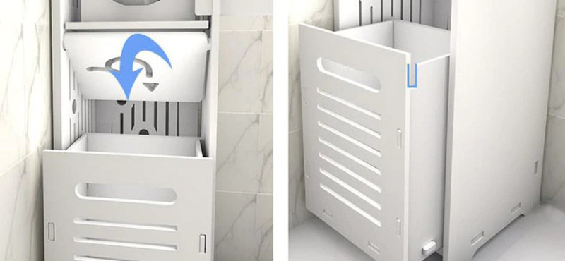 Freestanding Corner Shelf Space Bathroom Storage Cabinet Organizer, White