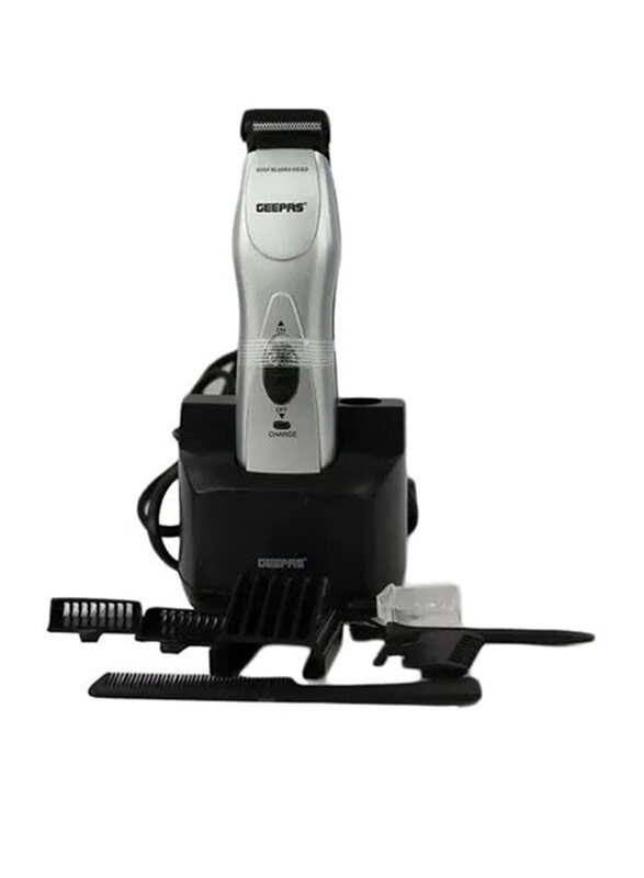 

Geepas Stay Cool Rechargeable Hair Trimmer, GTR34C, Silver/Black