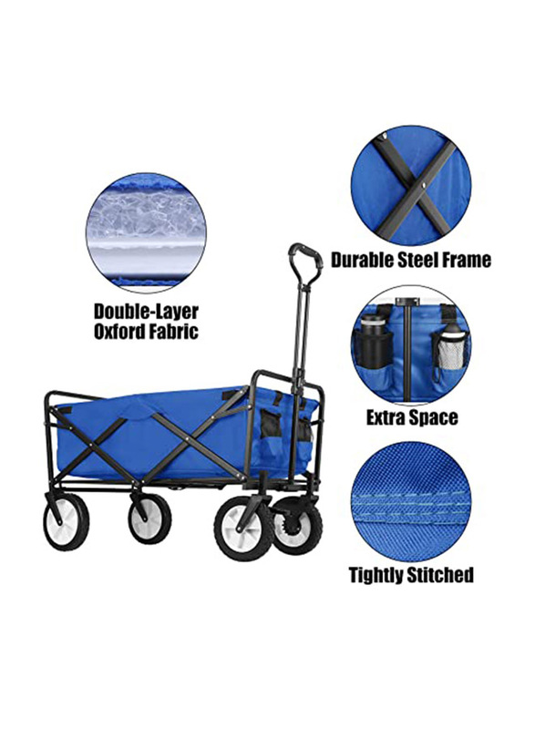 Foldable Heavy Duty Foldable Outdoor Cart, Blue