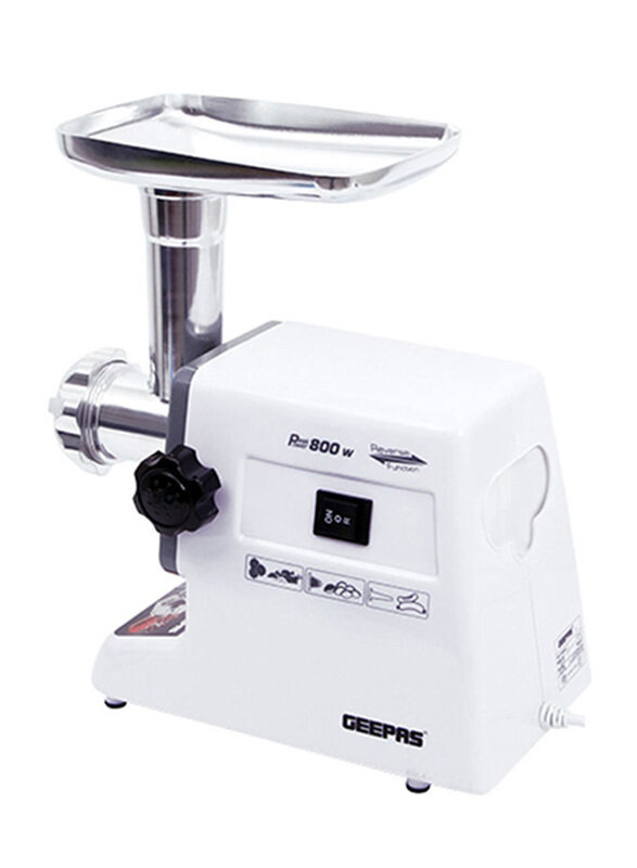 

Geepas Compact Meat Grinder, 800W, GMG767, White/Silver